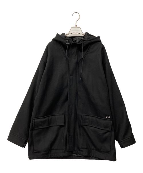 stussy（ステューシー）stussy (ステューシー) 90's後期 OLD stussy N.Y.L.T.L.A ウールコート ブラック サイズ:Lの古着・服飾アイテム