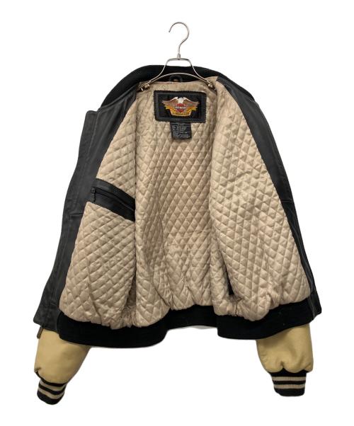 HARLEY-DAVIDSON（ハーレーダビッドソン）HARLEY-DAVIDSON (ハーレーダビッドソン) HARLEY-DAVIDSON　スタジャン ブラック×ベージュ サイズ:XLの古着・服飾アイテム