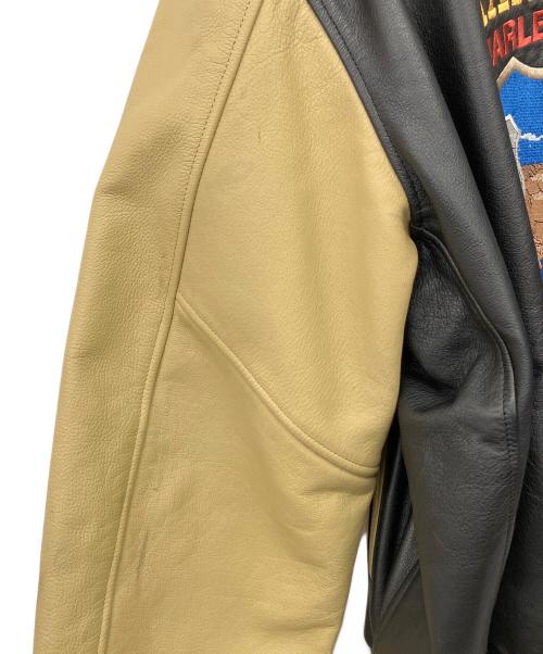 HARLEY-DAVIDSON（ハーレーダビッドソン）HARLEY-DAVIDSON (ハーレーダビッドソン) HARLEY-DAVIDSON　スタジャン ブラック×ベージュ サイズ:XLの古着・服飾アイテム