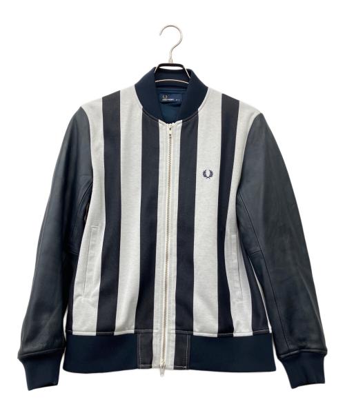 FRED PERRY（フレッドペリー）FRED PERRY (フレッドペリー) STRIPE BOMBER JACKET ネイビー サイズ:Sの古着・服飾アイテム