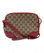 GUCCIグッチ）の古着「GGキャンバス　ショルダーバッグ」｜ベージュ×レッド
