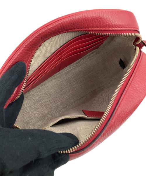 GUCCI（グッチ）GUCCI (グッチ) GGキャンバス　ショルダーバッグ ベージュ×レッドの古着・服飾アイテム