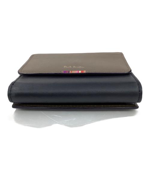 PAUL SMITH（ポールスミス）PAUL SMITH (ポールスミス) 3つ折り財布 ネイビー×ベージュの古着・服飾アイテム