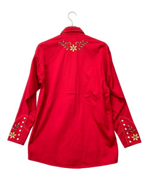 Panhandle slim（パンハンドルスリム）Panhandle Slim (パンハンドルスリム) 90's 刺繍ウェスタンシャツ レッド サイズ:Sの古着・服飾アイテム