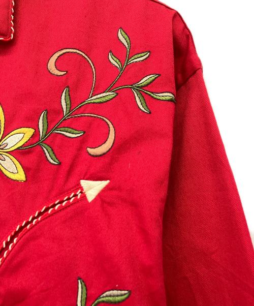 Panhandle slim（パンハンドルスリム）Panhandle Slim (パンハンドルスリム) 90's 刺繍ウェスタンシャツ レッド サイズ:Sの古着・服飾アイテム