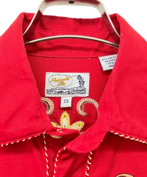 Panhandle slim（パンハンドルスリム）Panhandle Slim (パンハンドルスリム) 90's 刺繍ウェスタンシャツ レッド サイズ:Sの古着・服飾アイテム