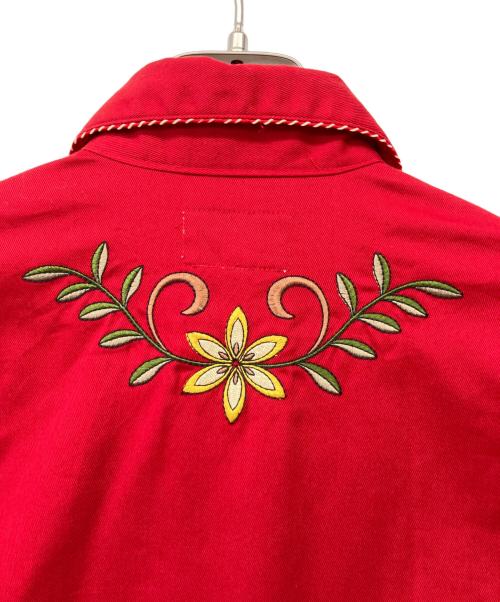 Panhandle slim（パンハンドルスリム）Panhandle Slim (パンハンドルスリム) 90's 刺繍ウェスタンシャツ レッド サイズ:Sの古着・服飾アイテム