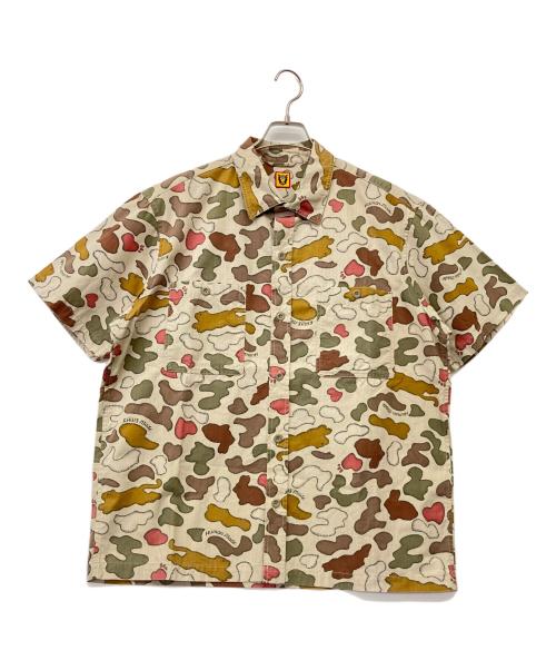 HUMAN MADE（ヒューマンメイド）HUMAN MADE (ヒューマンメイド) KAWS (カウズ) 半袖シャツ ベージュ サイズ:XLの古着・服飾アイテム