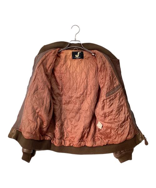 Mr.JUNKO J2（ミスタージュンコ）Mr.JUNKO J2 (ミスタージュンコ) 80-90's異素材コンビフーテッドレザージャケット ブラウン サイズ:Mの古着・服飾アイテム