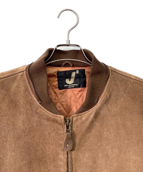Mr.JUNKO J2（ミスタージュンコ）Mr.JUNKO J2 (ミスタージュンコ) 80-90's異素材コンビフーテッドレザージャケット ブラウン サイズ:Mの古着・服飾アイテム