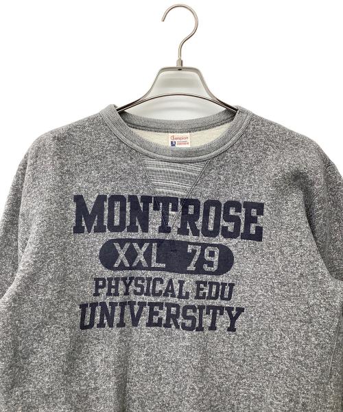 Champion（チャンピオン）Champion (チャンピオン) 前V霜降りカレッジスウェット グレー サイズ:Mの古着・服飾アイテム
