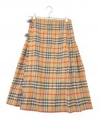 Burberry'sバーバリー）の古着「80-90'sウールラップスカート」｜ベージュ