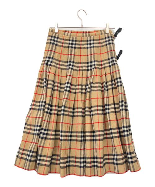Burberry's（バーバリー）Burberry's (バーバリー) 80-90'sウールラップスカート ベージュ サイズ:12LONGの古着・服飾アイテム