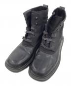 GUCCIグッチ）の古着「シェリーライン異素材ショートブーツ」｜ブラック