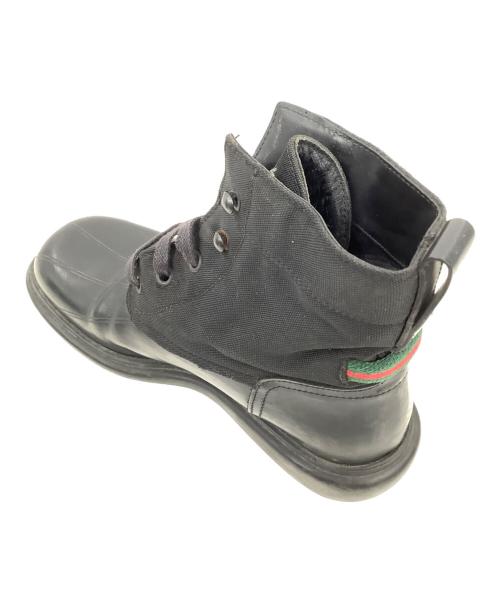 GUCCI（グッチ）GUCCI (グッチ) シェリーライン異素材ショートブーツ ブラック サイズ:35の古着・服飾アイテム