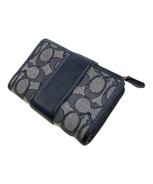 COACH（コーチ）COACH (コーチ) ミディアム コーナー ジップ ウォレット ネイビーの古着・服飾アイテム