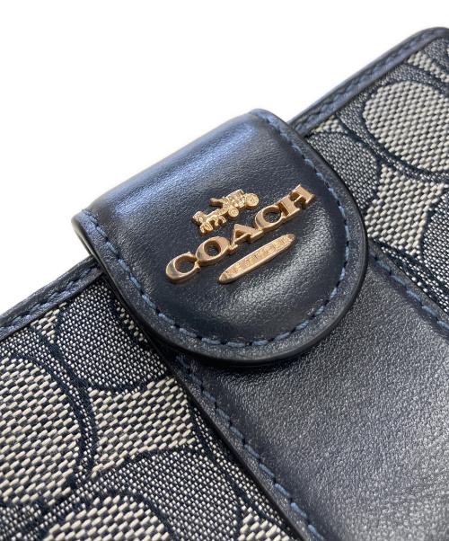 COACH（コーチ）COACH (コーチ) ミディアム コーナー ジップ ウォレット ネイビーの古着・服飾アイテム