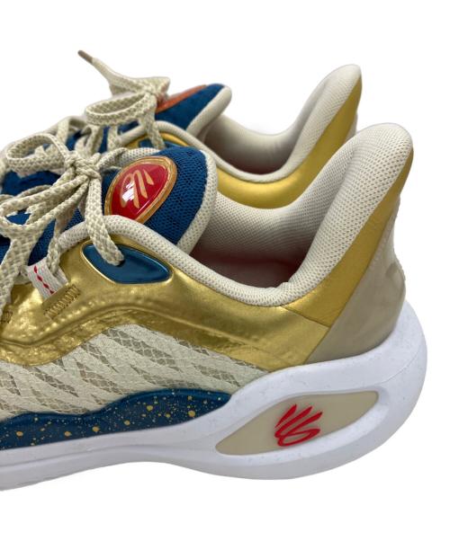 UNDER ARMOUR（アンダーアーマー）UNDER ARMOUR (アンダーアーマー) CURRY 11 バスケットシューズ ブルー×ゴールド サイズ:26の古着・服飾アイテム