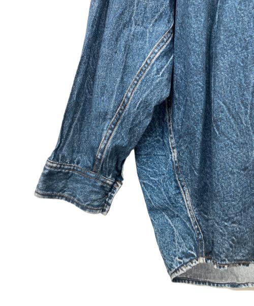 BALENCIAGA（バレンシアガ）BALENCIAGA (バレンシアガ) 転写プリントデニムシャツ ネイビー サイズ:Sの古着・服飾アイテム