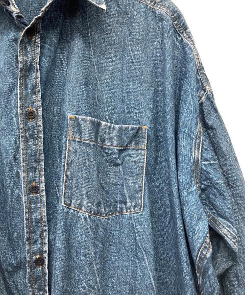 BALENCIAGA（バレンシアガ）BALENCIAGA (バレンシアガ) 転写プリントデニムシャツ ネイビー サイズ:Sの古着・服飾アイテム