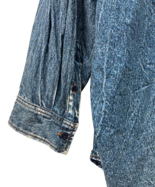BALENCIAGA（バレンシアガ）BALENCIAGA (バレンシアガ) 転写プリントデニムシャツ ネイビー サイズ:Sの古着・服飾アイテム