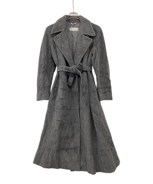 MaxMara（マックスマーラ）MaxMara (マックスマーラ) 90's MANTELLO カシミヤ混ベルテッドコート グレー サイズ:8の古着・服飾アイテム