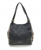 BURBERRYバーバリー）の古着「トートバッグ」｜ブラック×ベージュ