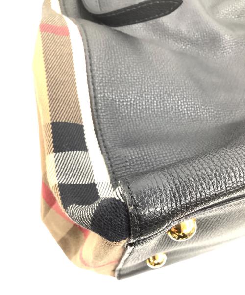 BURBERRY（バーバリー）BURBERRY (バーバリー) トートバッグ ブラック×ベージュの古着・服飾アイテム
