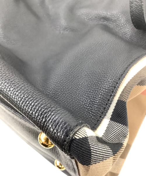 BURBERRY（バーバリー）BURBERRY (バーバリー) トートバッグ ブラック×ベージュの古着・服飾アイテム