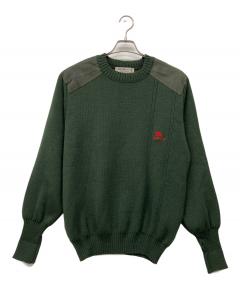 美品 英国製 古着 90's バーバリー エルボーパッチ ニット セーター 中古・古着通販】BURBERRY (バーバリー) エルボーパッチ付きニット