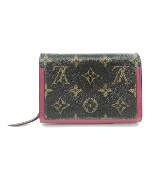 LOUIS VUITTON（ルイ ヴィトン）LOUIS VUITTON (ルイ ヴィトン) ポルトフォイユ フロール ブラウン×ピンクの古着・服飾アイテム