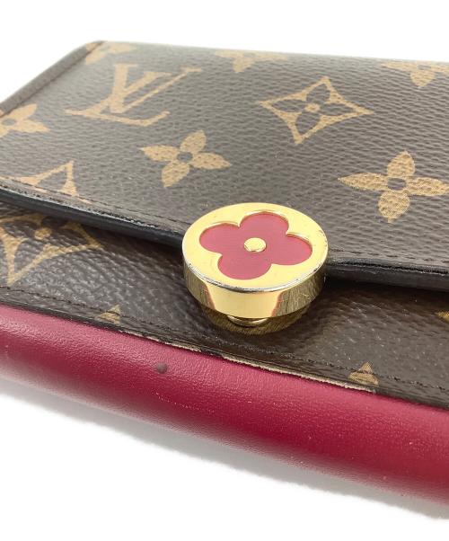 LOUIS VUITTON（ルイ ヴィトン）LOUIS VUITTON (ルイ ヴィトン) ポルトフォイユ フロール ブラウン×ピンクの古着・服飾アイテム