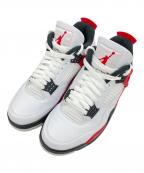 NIKEナイキ）の古着「AIR JORDAN 4 RETRO」｜ホワイト×レッド