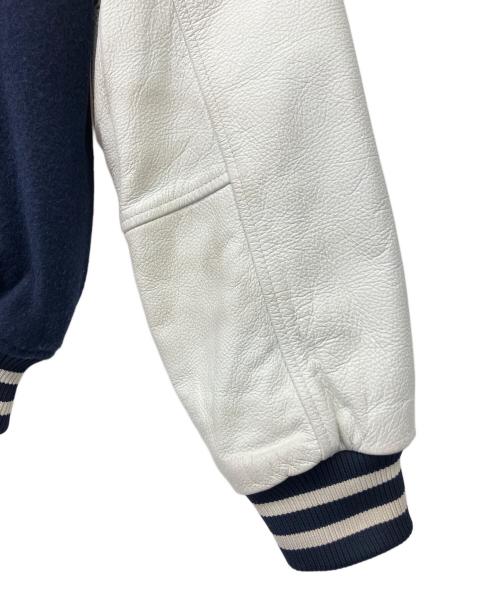 Majestic（マジェスティック）Majestic (マジェスティック) 00's  MLB YANKEES 袖革スタジャン ネイビー サイズ:Mの古着・服飾アイテム