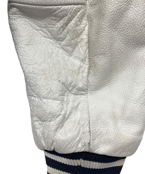 Majestic（マジェスティック）Majestic (マジェスティック) 00's  MLB YANKEES 袖革スタジャン ネイビー サイズ:Mの古着・服飾アイテム