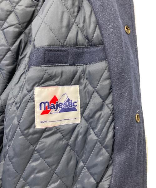 Majestic（マジェスティック）Majestic (マジェスティック) 00's  MLB YANKEES 袖革スタジャン ネイビー サイズ:Mの古着・服飾アイテム