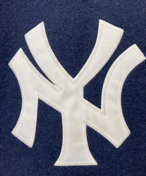 Majestic（マジェスティック）Majestic (マジェスティック) 00's  MLB YANKEES 袖革スタジャン ネイビー サイズ:Mの古着・服飾アイテム