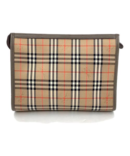 Burberry's（バーバリー）Burberry's (バーバリー) クラッチバッグ ベージュ×ブラウンの古着・服飾アイテム