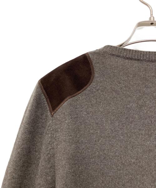 GUCCI（グッチ）GUCCI (グッチ) カシミヤブレンドパッチニット ブラウン サイズ:Mの古着・服飾アイテム