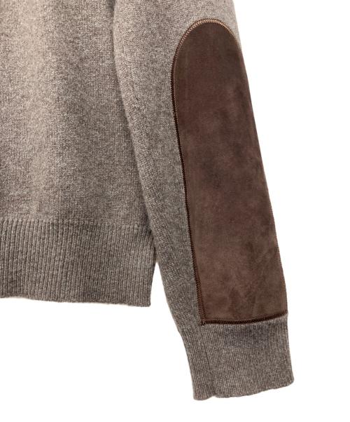 GUCCI（グッチ）GUCCI (グッチ) カシミヤブレンドパッチニット ブラウン サイズ:Mの古着・服飾アイテム