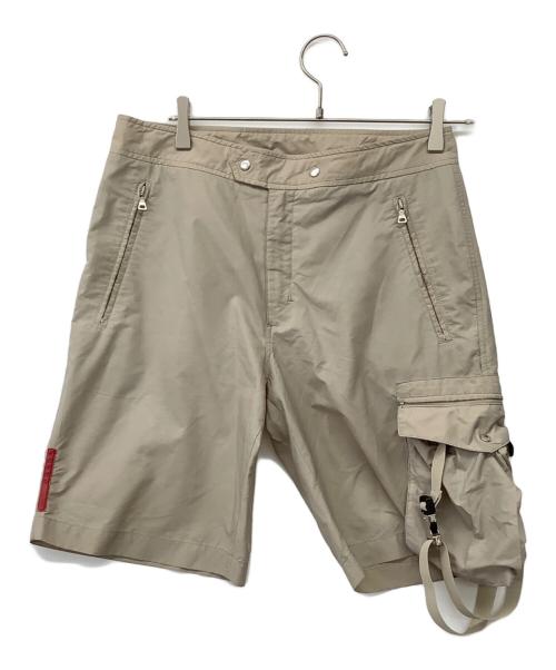 PRADA（プラダ）PRADA (プラダ) 2WAYポケット＆ポーチ脱着カーゴショーツ ベージュ サイズ:46（ML)の古着・服飾アイテム