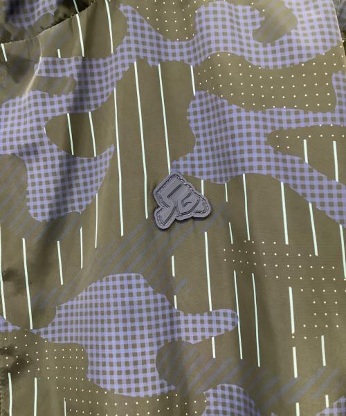 SPECIAL GUEST K.K.（スペシャルゲスト）SPECIAL GUEST K.K. (スペシャルゲスト) SHIRT PATTERN CAMO NYLON HOODED JACKET ブラック×ブルー サイズ:XLの古着・服飾アイテム