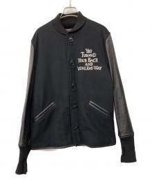 Hysteric Glamour（ヒステリックグラマー）の古着「WALKED WAY 刺繍 裏ボアスタジャン」｜ブラック
