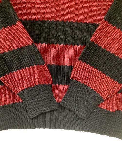 Hysteric Glamour（ヒステリックグラマー）Hysteric Glamour (ヒステリックグラマー) ガーター鹿の子ボーダー プルオーバー ブラック×レッド サイズ:L 未使用品の古着・服飾アイテム