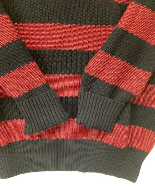 Hysteric Glamour（ヒステリックグラマー）Hysteric Glamour (ヒステリックグラマー) ガーター鹿の子ボーダー プルオーバー ブラック×レッド サイズ:L 未使用品の古着・服飾アイテム