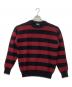 Hysteric Glamour（ヒステリックグラマー）の古着「ガーター鹿の子ボーダー プルオーバー」｜ブラック×レッド