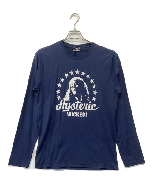 Hysteric Glamour（ヒステリックグラマー）Hysteric Glamour (ヒステリックグラマー) ヒスガール　ロンT ネイビー サイズ:L 未使用品の古着・服飾アイテム