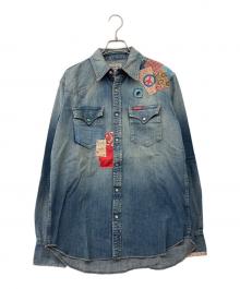Hysteric Glamour（ヒステリックグラマー）の古着「パッチワークデニム加工ウェスタンシャツ」｜インディゴ