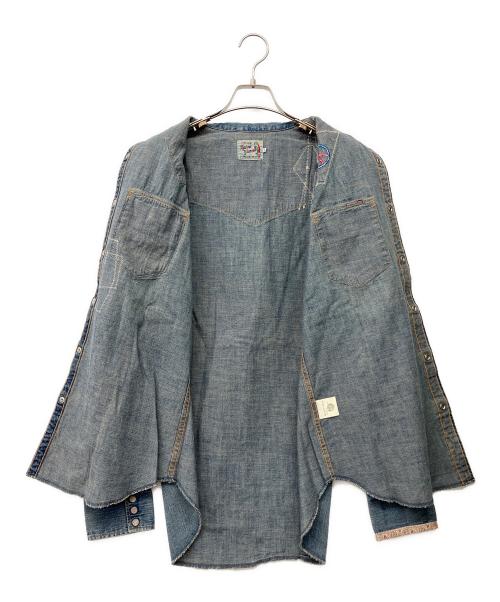Hysteric Glamour（ヒステリックグラマー）Hysteric Glamour (ヒステリックグラマー) パッチワークデニム加工ウェスタンシャツ インディゴ サイズ:L 未使用品の古着・服飾アイテム