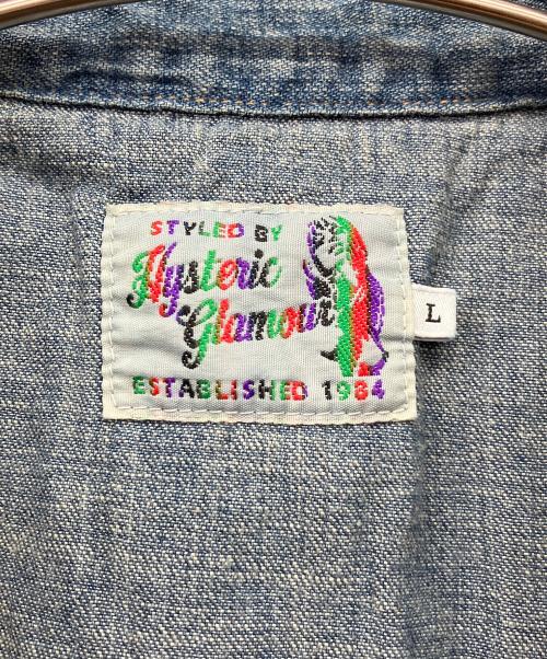 Hysteric Glamour（ヒステリックグラマー）Hysteric Glamour (ヒステリックグラマー) SUPER FUZZ刺繍/USED加工スナップボタンデニムウェスタンシャツ インディゴ サイズ:Ⅼ 未使用品の古着・服飾アイテム